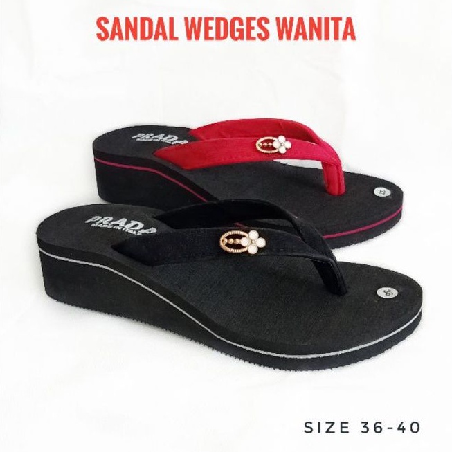 SANDAL WEDGES WANITA - SANDAL JAPIT WANITA - SANDAL WEDGES SPON (VELVET BUNGAH)