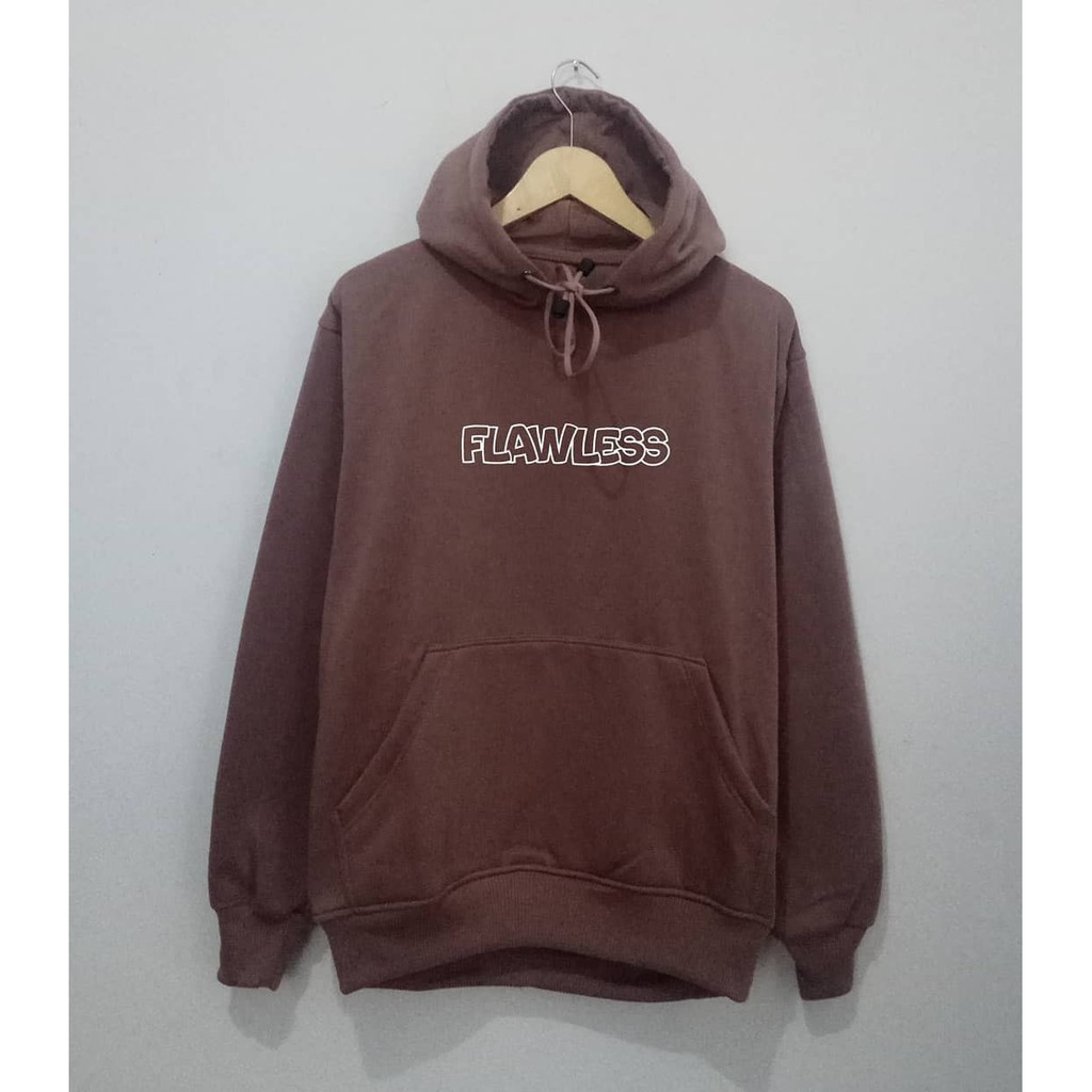 Sweater Hoodie Pria Clothing Bandung Original FLAWLESS Mocca Bahan Tebal oversize