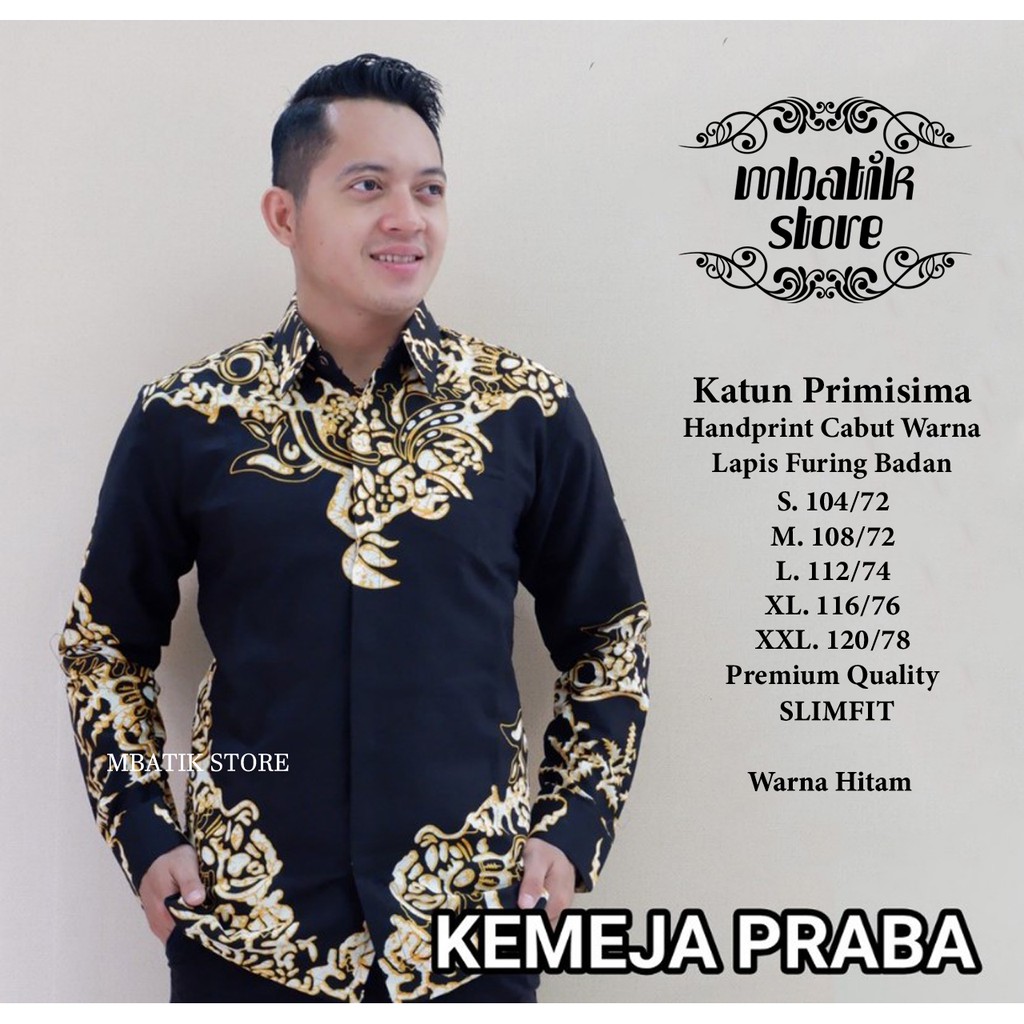 Praba Kemeja Batik Pria Pendek Full Furing by Batik Dewo