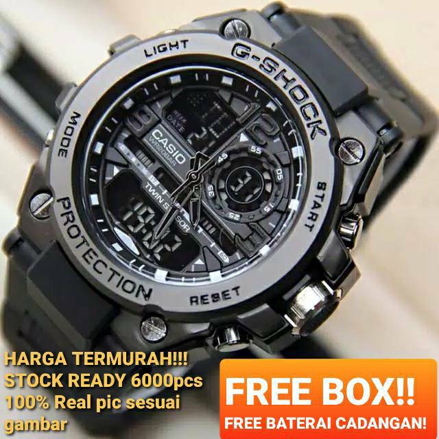 Big Sale 5 5 Jam Tangan Pria Gshock Casio Gst 8600 G Shock Black Metal Anti Air Free Box Indonesia