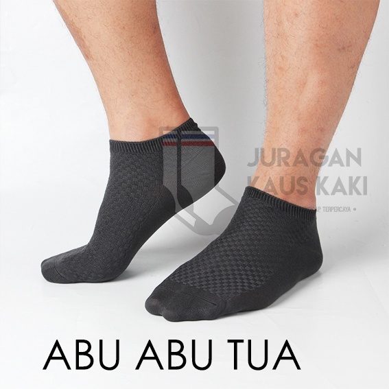Kaos Kaki serat bambu arang bamboo pendek semata kaki bambu asli-Abu-abu tua