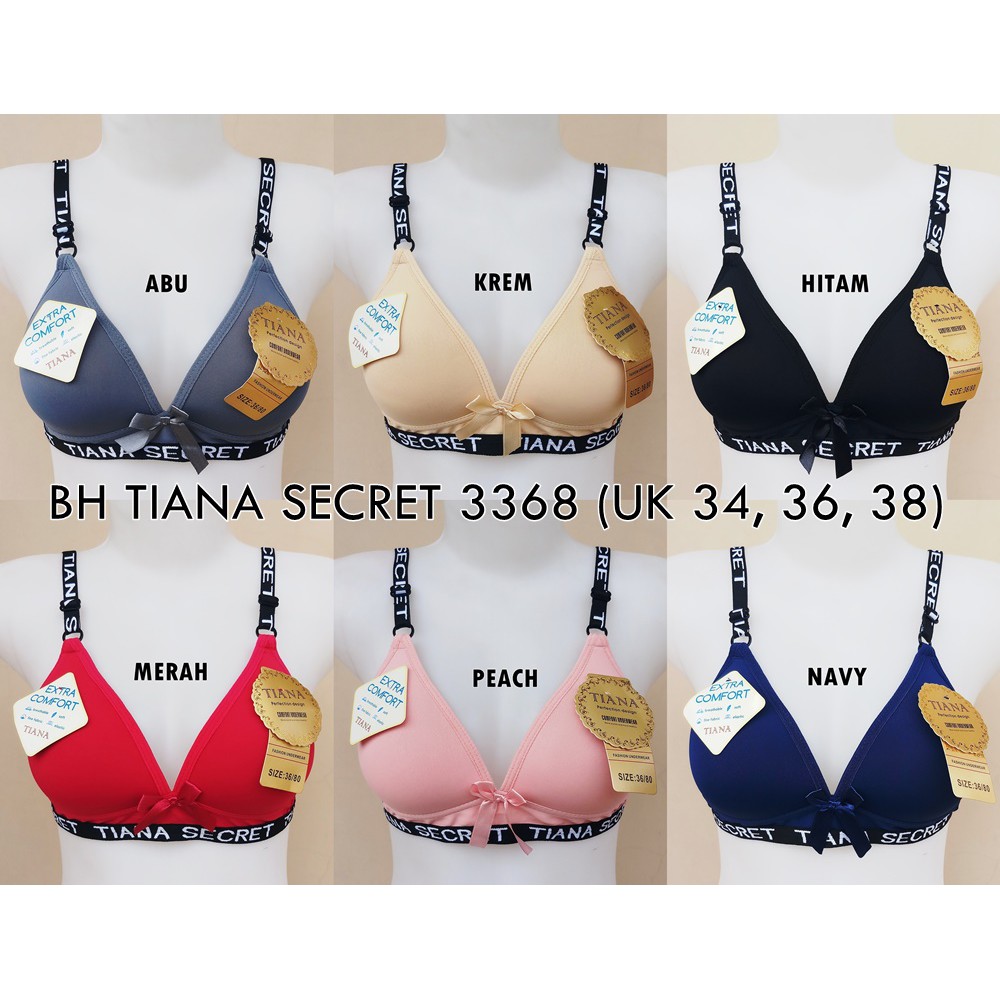 Bra Tiana Secret 3368 Uk 32-38 / BH Sport / BH Busa / BH Tanpa Kawat