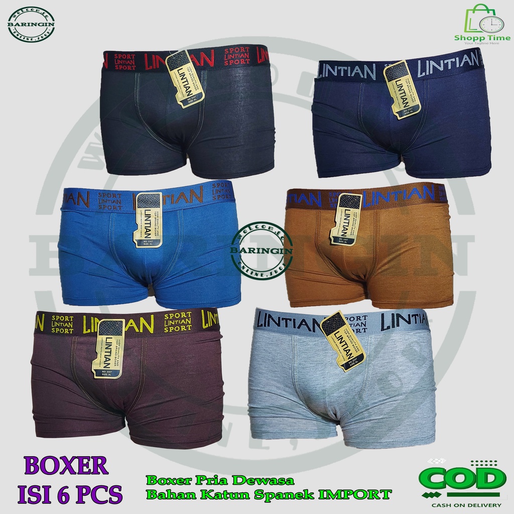 Boxer pria dewasa [ ISI 6 PCS ] boxer dewasa laki laki-Boxer cowok dewasa-Boxer cowok distro-Celana dalam pria