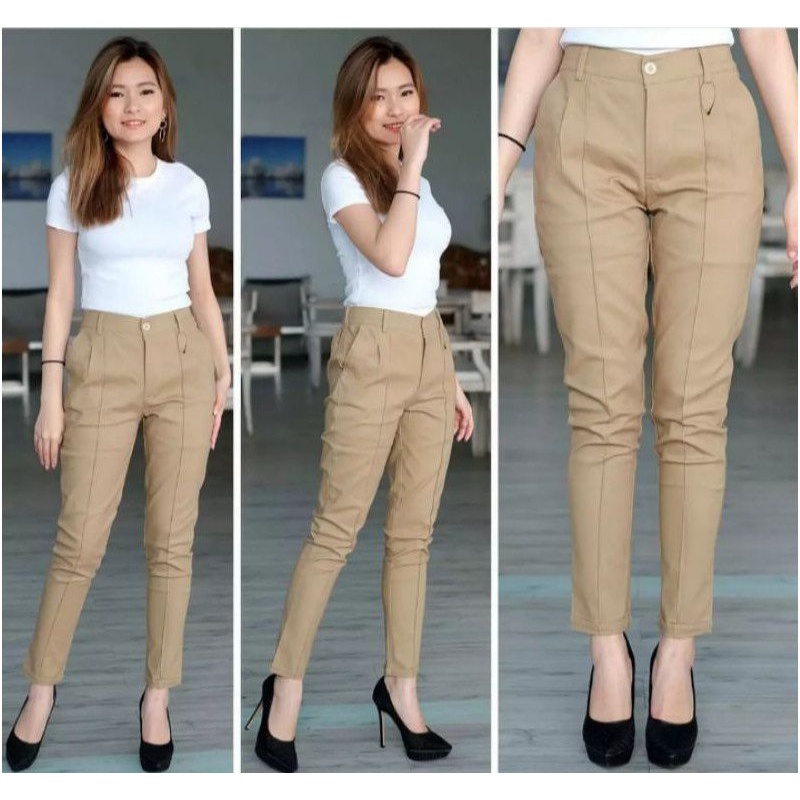 BAGGY PANTS PREMIUM AMERICAN DRILL CELANA PANJANG WANITA M,L,XL,XXL.