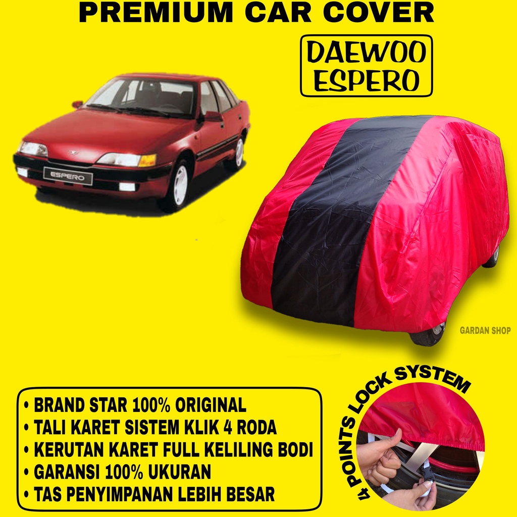 Body Cover DAEWOO ESPERO MERAH HITAM Penutup Bodi Mobil Daewoo Esperoo Waterproof PREMIUM