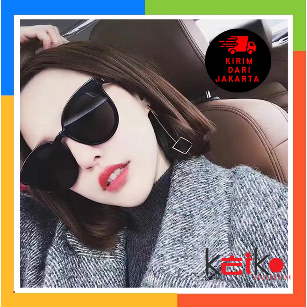 PL-H003 Korean Design Retro Mata Kucing Kacamata Hitam Wanita Sunglasses KM01