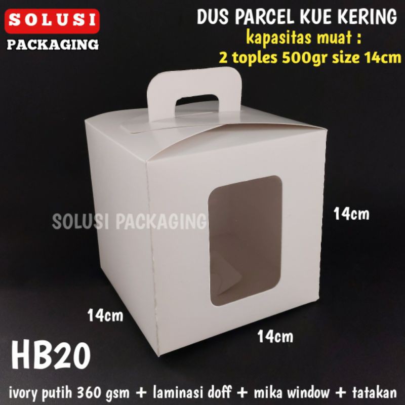 

isi 10 dus kue kering 14cm putih muat 2 toples hb20 | kardus parcel kotak kue cake box