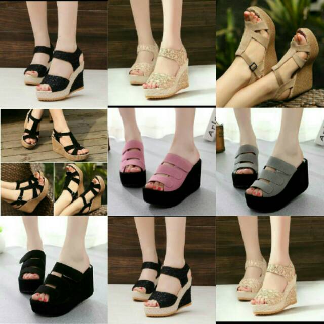 NunuLisaTan - Termurah Sale Aneka Wedges Wanita 7cm