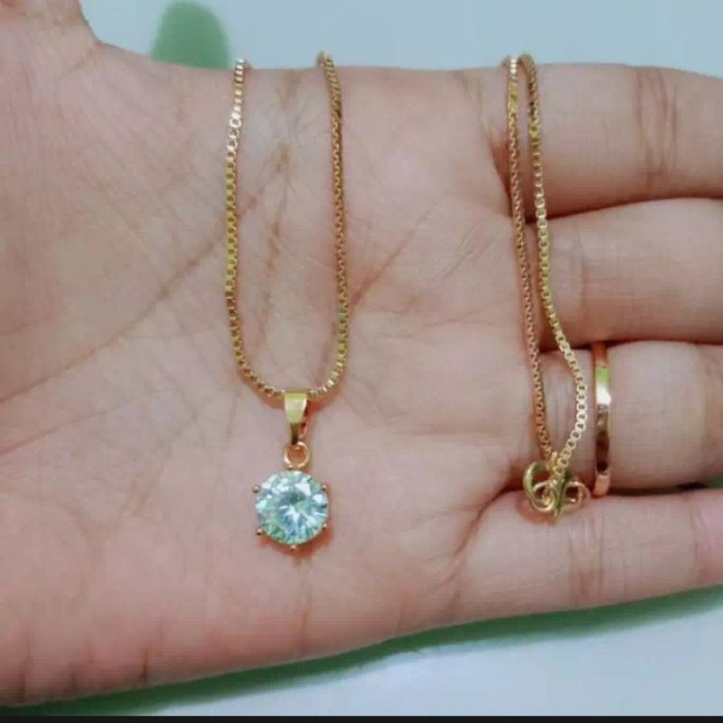 Kalung italy Set Liontin Mata satu gold
