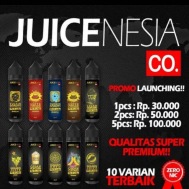 Liquid Vape Juicenesia 60ml Non Nicotine Premium Murah Shopee