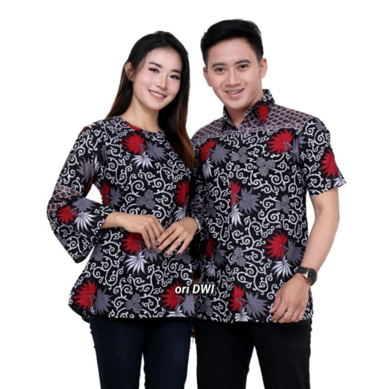 BAJU BATIK COUPLE SARIMBIT KAPEL PASANGAN KAPELAN SERAGAM KERJA COUPEL COPEL PRIA WANITA PREMIUM