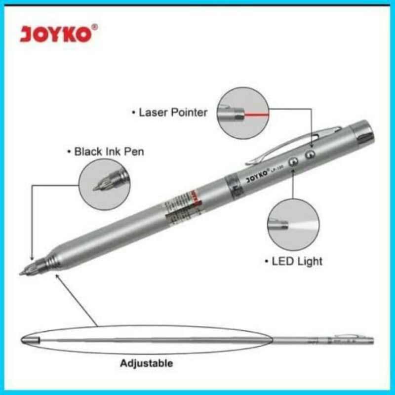 

Laser Pointer 4 In 1/ Penunjuk Laser / Senter / Pulpen Joyko LP-100
