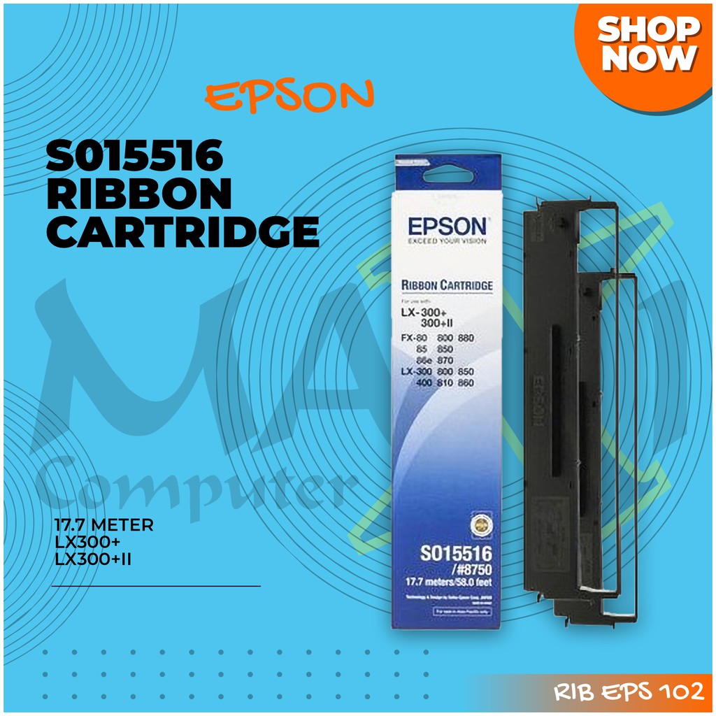 

Ribbon Cartridge ASLI Printer EPSON LX-300 LSO15516 / #8750 LX 300+ II