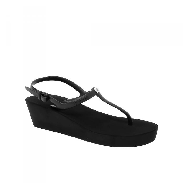 Popits Sling Back Wedge 5cm Black Sandal Wanita Original