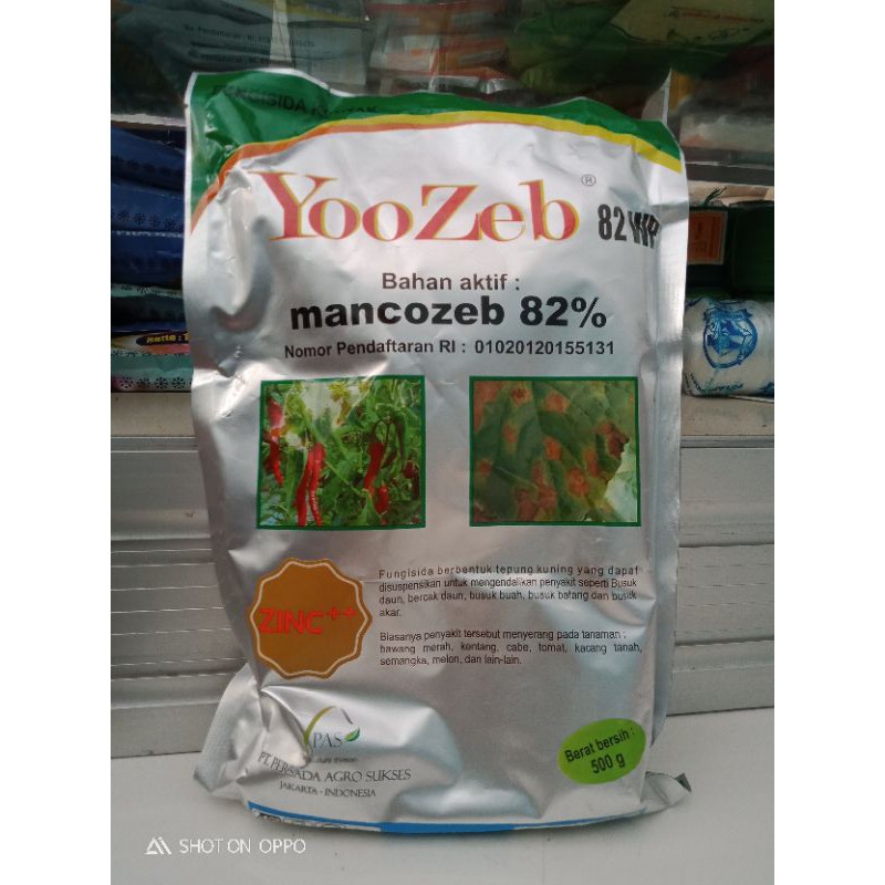 Fungisida Yoozeb 82 WP 500gr/b.a mankozeb kuning