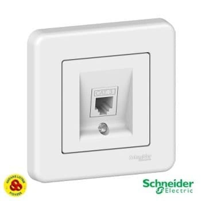 Schneider Stop Kontak Telp Leona Outlet Telp RJ11 LNA4100121 Putih