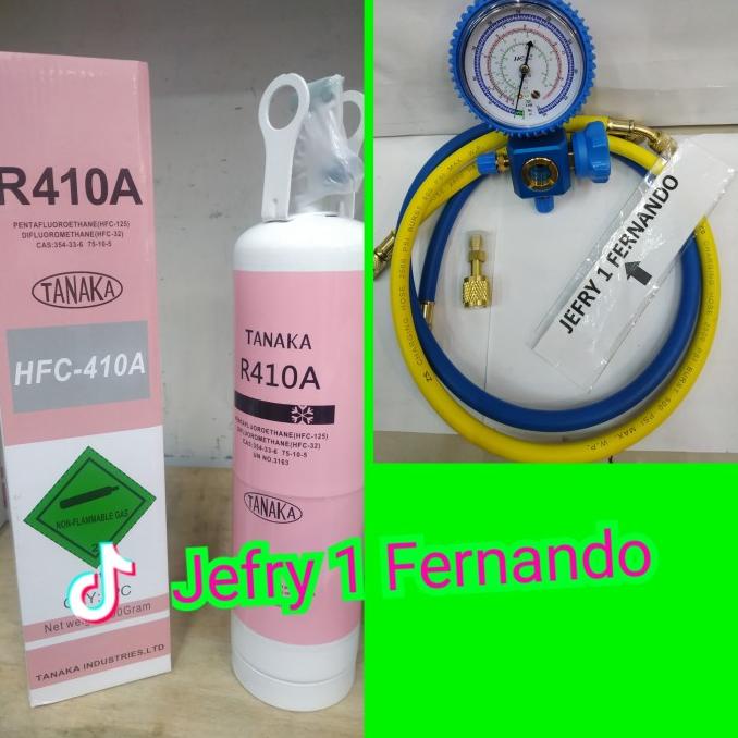 Paket Isi Freon Ac Rumah R410A Freon+Adaptor R410A+ Selang+Manifold