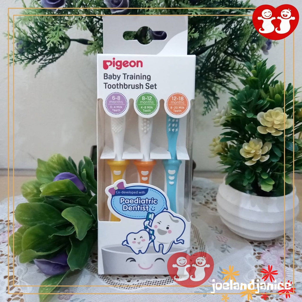 Pigeon Baby Training Toothbrush Set Lesson 123/Sikat Gigi Anak Bayi