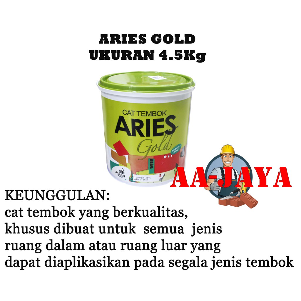  Cat  Termbok Aries  Gold Cat  Dinding Ukuran  4 5 Kg 