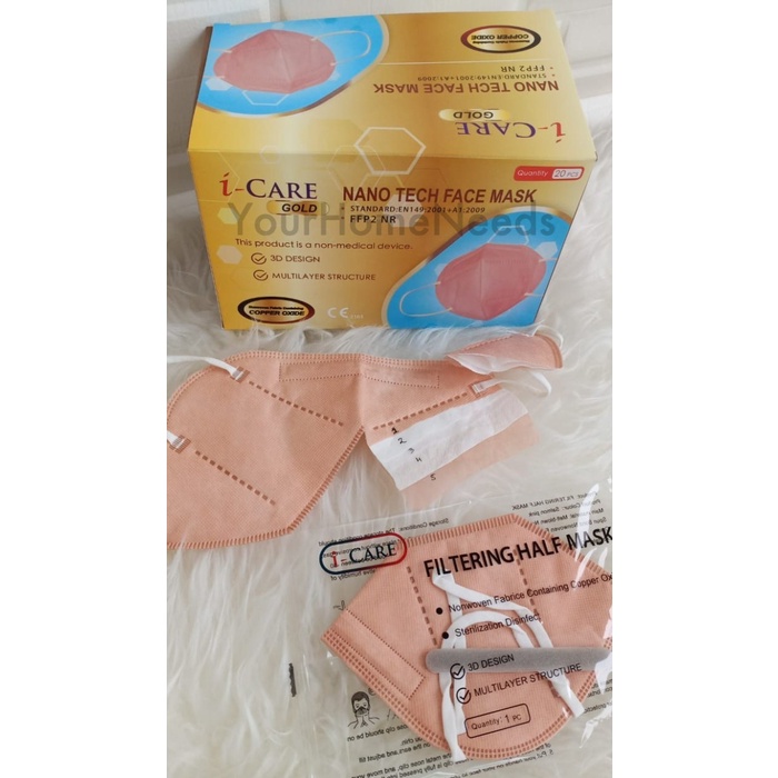 Masker anti virus KN95 3D Copper filter tembaga anhui health 1 pcs
