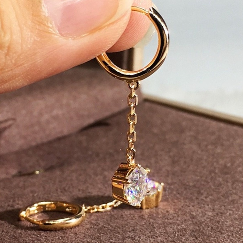 Fancyqube Anting Zircon Bahan Metal Gaya Korea Untuk Wanita