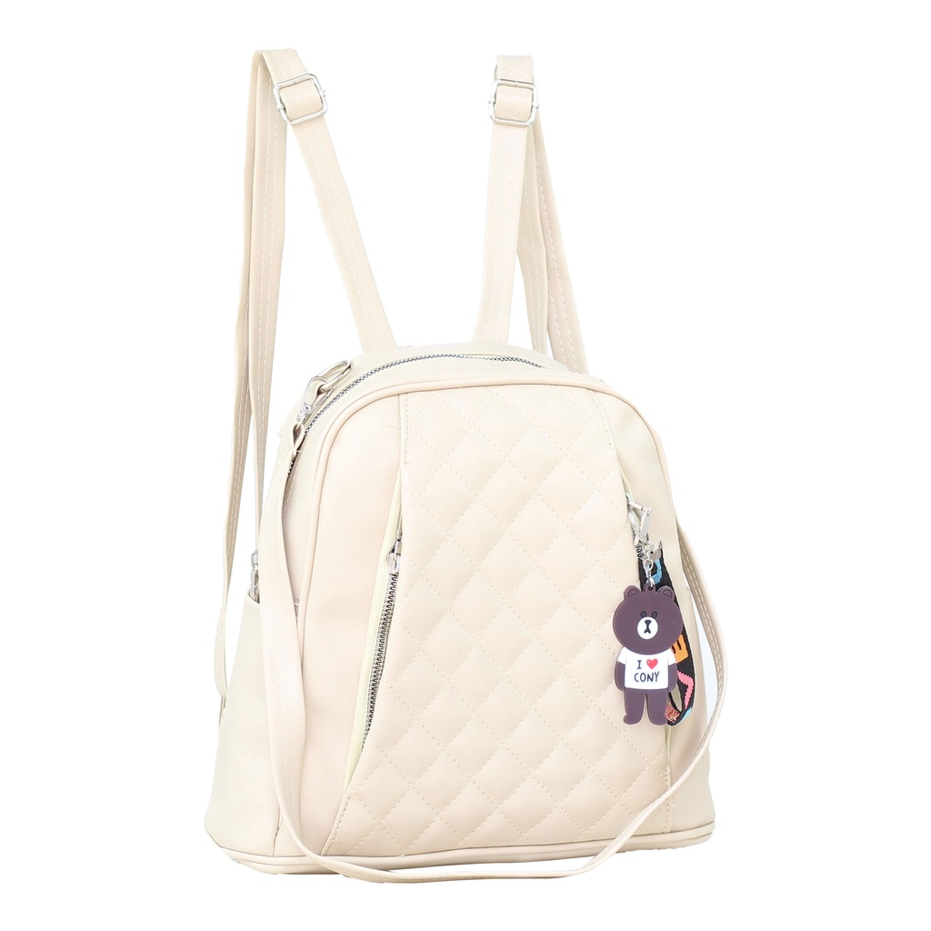 Tas Bag Tas Casual Backpack Wanita Saniza Cream Cantik Tas Fashion Ransel Cewek Bagus Tebal