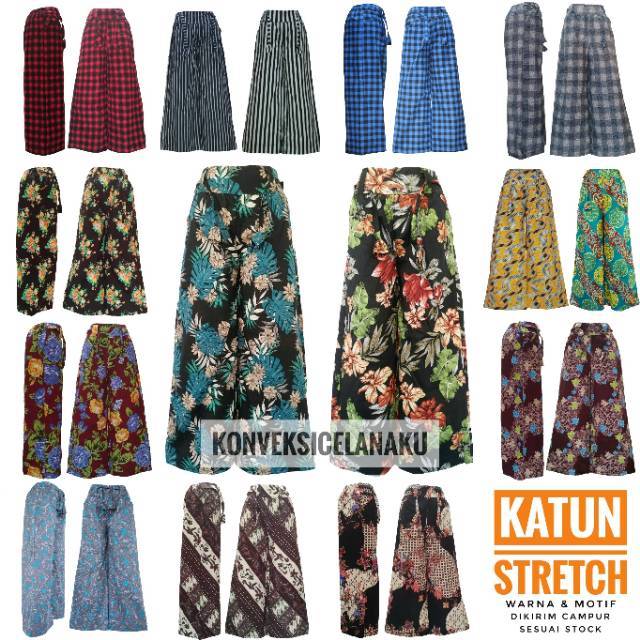  Konveksi  Celana  Kulot MOTIF cotton stretch katun  strech 