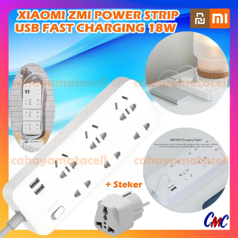 ZMI Mijia Smart Power Strip Fast Charging 18W 27W 3A Output Stop Kontak Colokan Listrik Plug Adapter