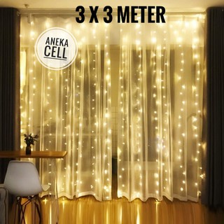 [PROMO!!] Lampu Natal Tirai Panjang 3 x 3 meter LED Tumblr Light Tirai 3x3 | LED Long Curtain Gorden Light