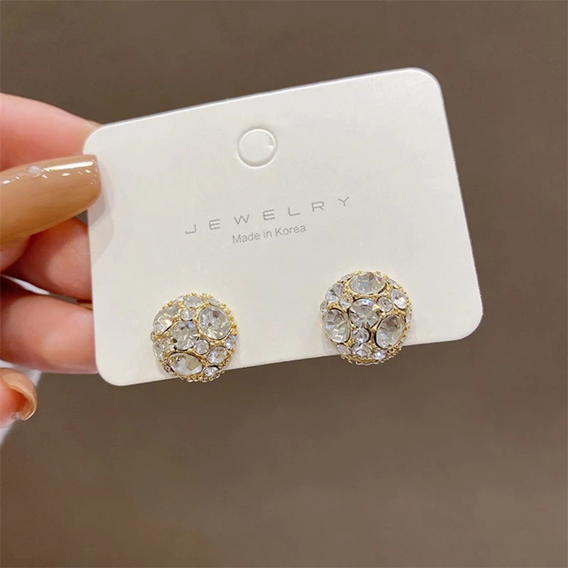 Women INS Ear Jewelry Earrings Non-pierced Pesta Minimalis Kristal Pernikahan Anting Giwang Gaya Sederhana Elegan Aksesoris Korea