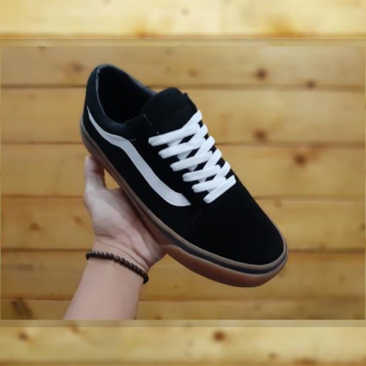 Gratis Ongkir Sepatu Vans Import Sepatu Sneaker oldschool import BLACK GUM Termurah