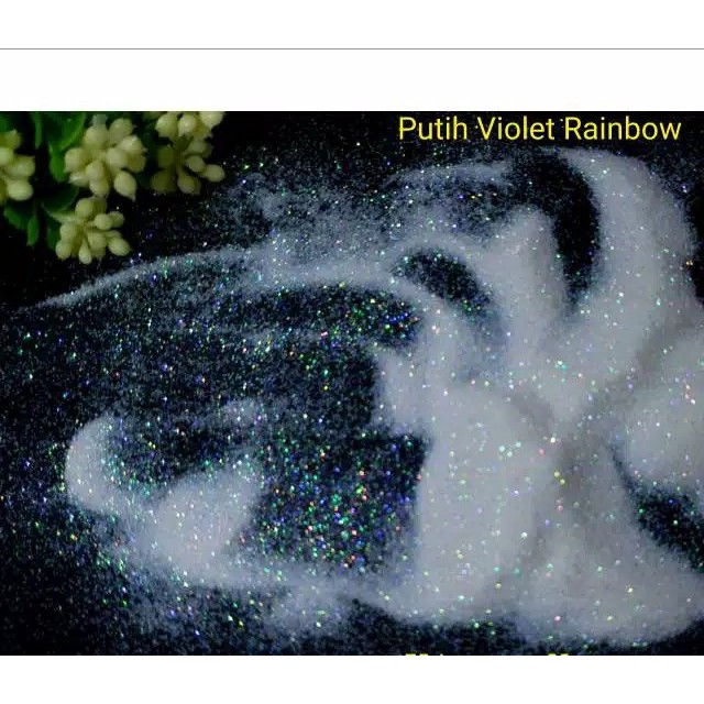 Glitter Putih Rainbow Halus Glitter Henna/Serbuk Glitter Halus Putih Rainbow