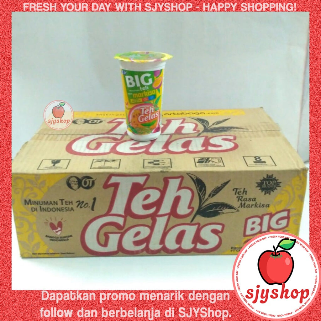 Teh Gelas Markisa Big Cup Karton  / 250 ml x 24 cup / Produk Hemat - SJYShop