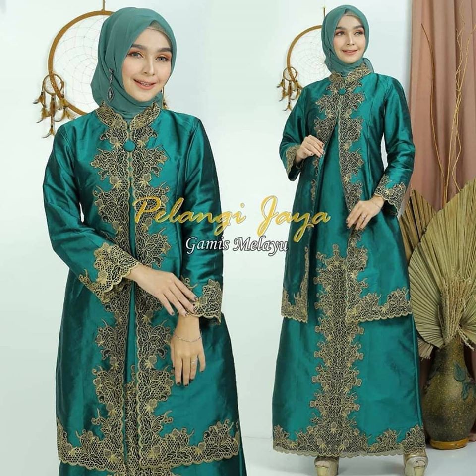 gamis pesta taveta dove