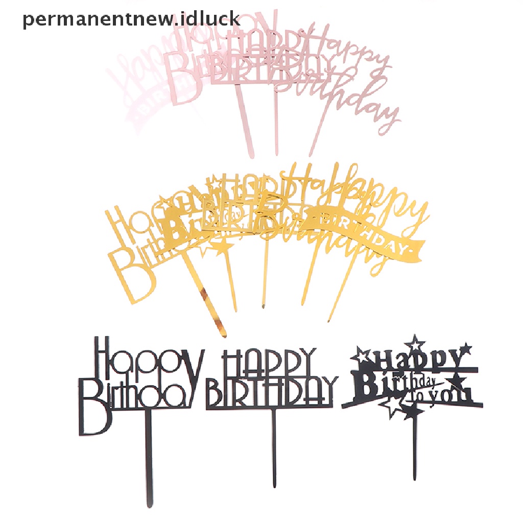 1 Pc Topper Kue Ulang Tahun Bahan Plastik Akrilik Untuk Dekorasi Pesta