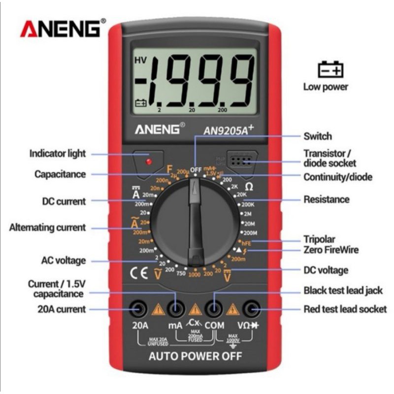 Multitester / Multimeter / Avometer DIGITAL Landeks DT-9205A DT9205A