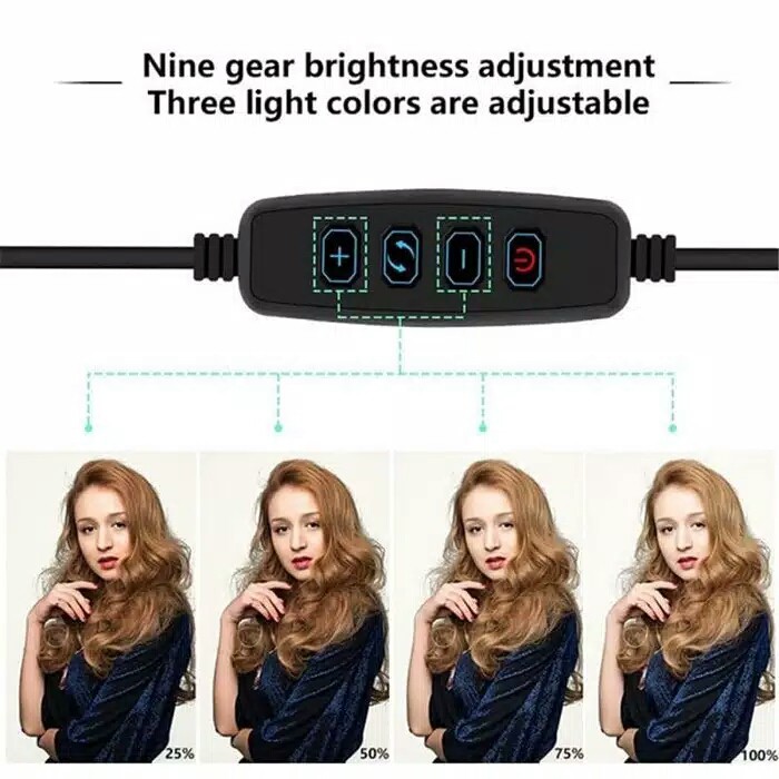 (JC) RINGLIGHT PLUS TRIPOD 2.1 M FOR STREAMING AND SELFIE 26CM