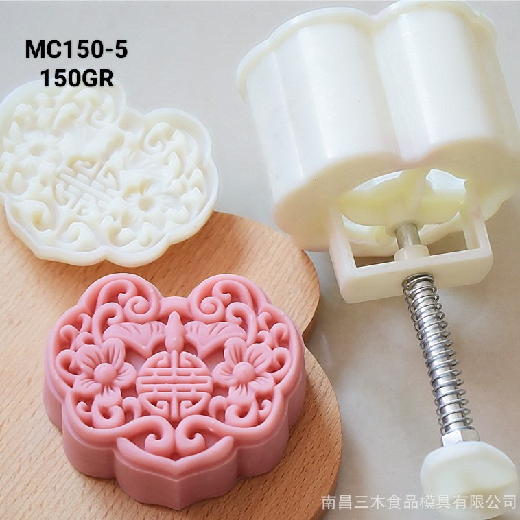 Cetakan Mooncake 150gr Flower Heart Kue Bulan 150 Gram Moon Cake Press