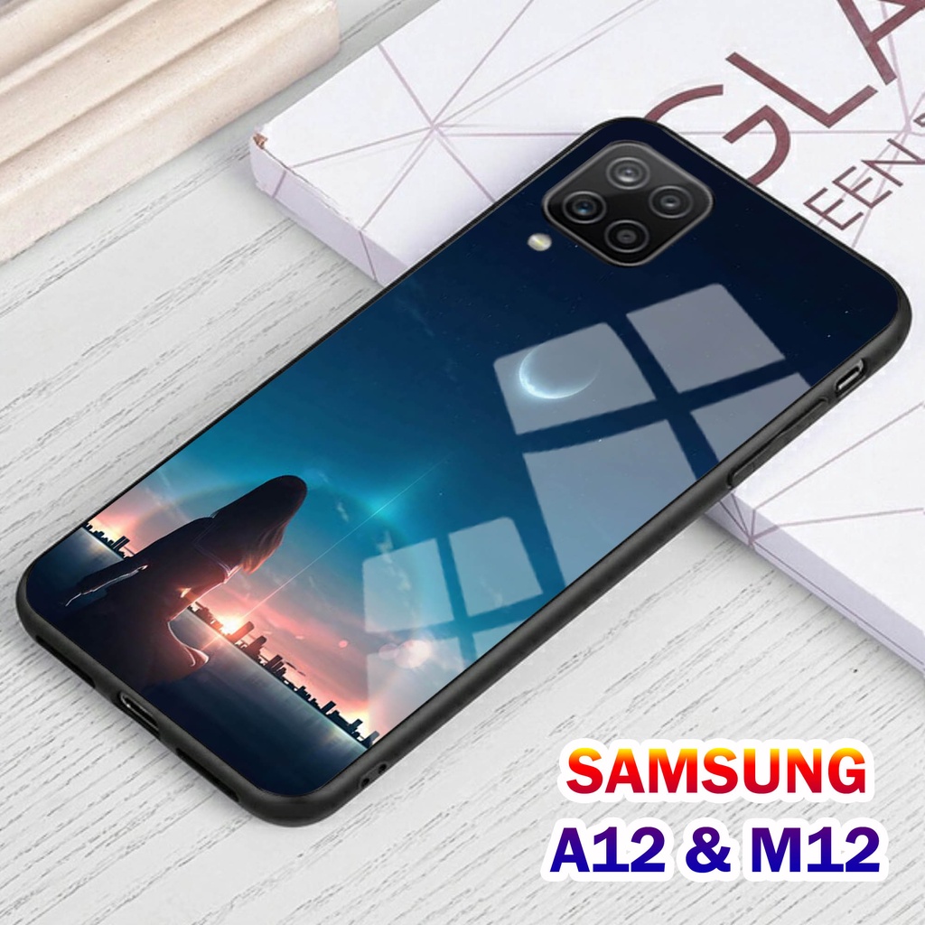 Softcase Glass Kaca SAMSUNG A12 , M12 - Casing HP SAMSUNG A12 , M12 [ S38 ].