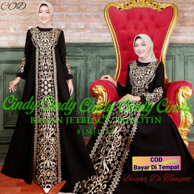 Gamis Abaya Arab Bordir full/Gamis Arab/Gamis Hitam bordir/Gamis Wanita/Gamis Muslim