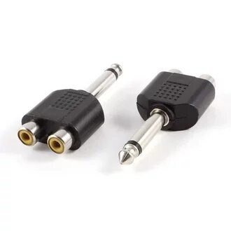 T RCA to Akai Mono / 2 Female RCA to 1 Male 6.5 Mono Plastik