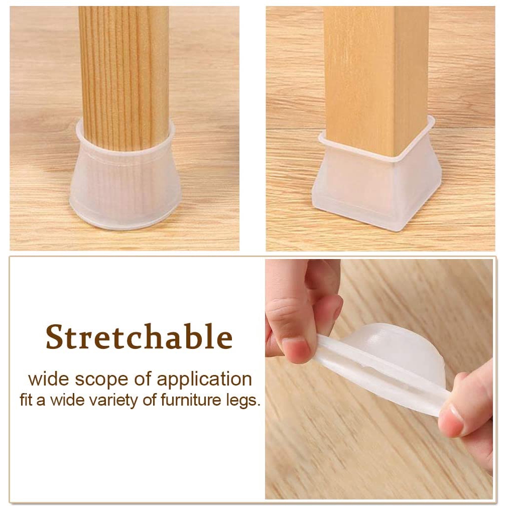 [4Pcs] [ Furniture Leg Silicone Protection Covers ] [ Anti-Slip Table Chair Legs Caps For Prevents Scratches and Noise ]