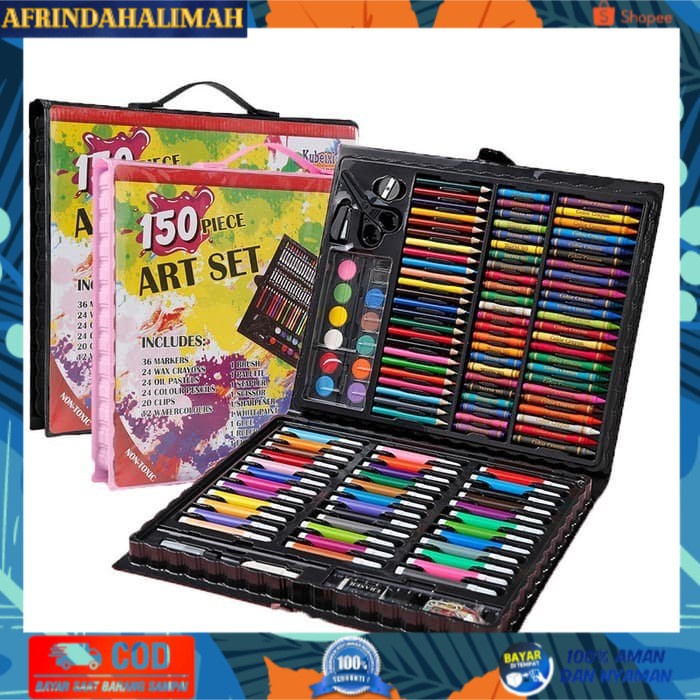 

{TERBARU} colouring set 150 pcs pensil warna crayon set stationary