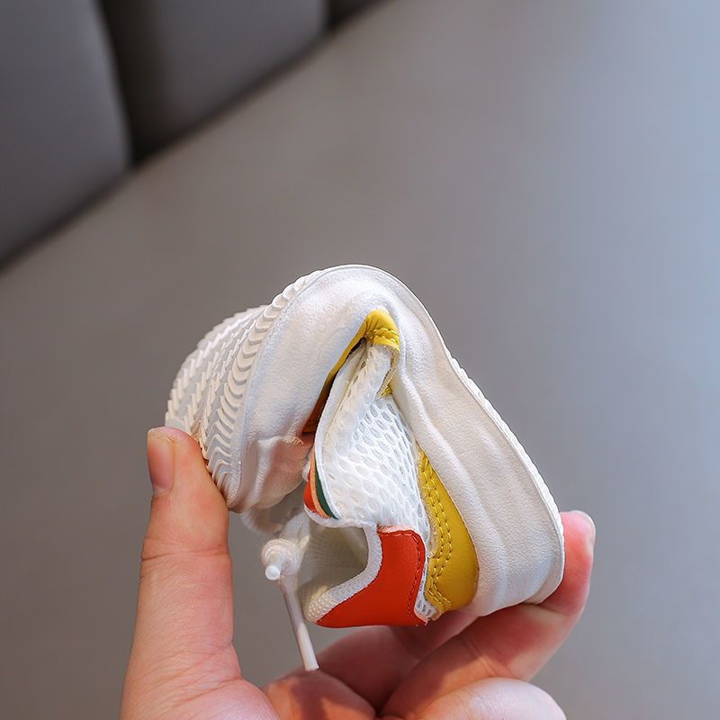 Sneakers Korea anak laki laki 0-6 Tahun WHITE ORANGE / Sepatu sneakers bayi unisex Import Korea / SN-025 ananakstore