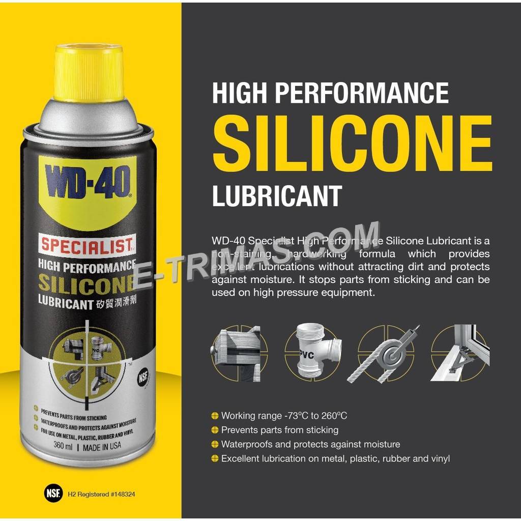 WD40 High Performance Silicone Lubricant Mencegah Karat Mobil Motor Power Window Karet Jendela