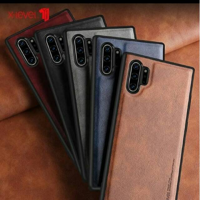 Samsung Note 10 Plus X LEVEL Premium leather Case Cover Original Hitam