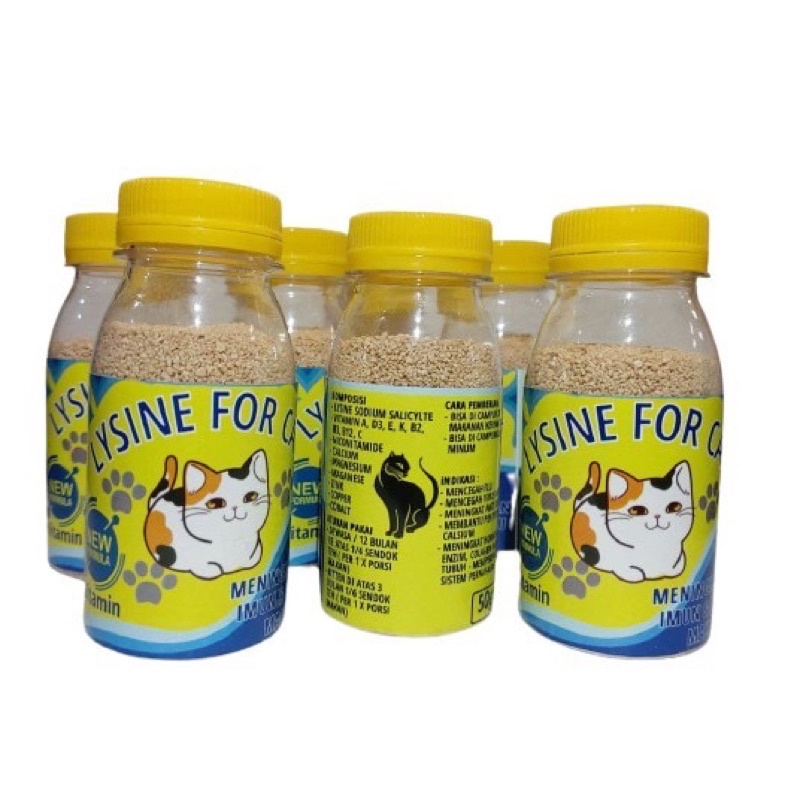 Penggemuk kucing lysine plus vitamin lengkap