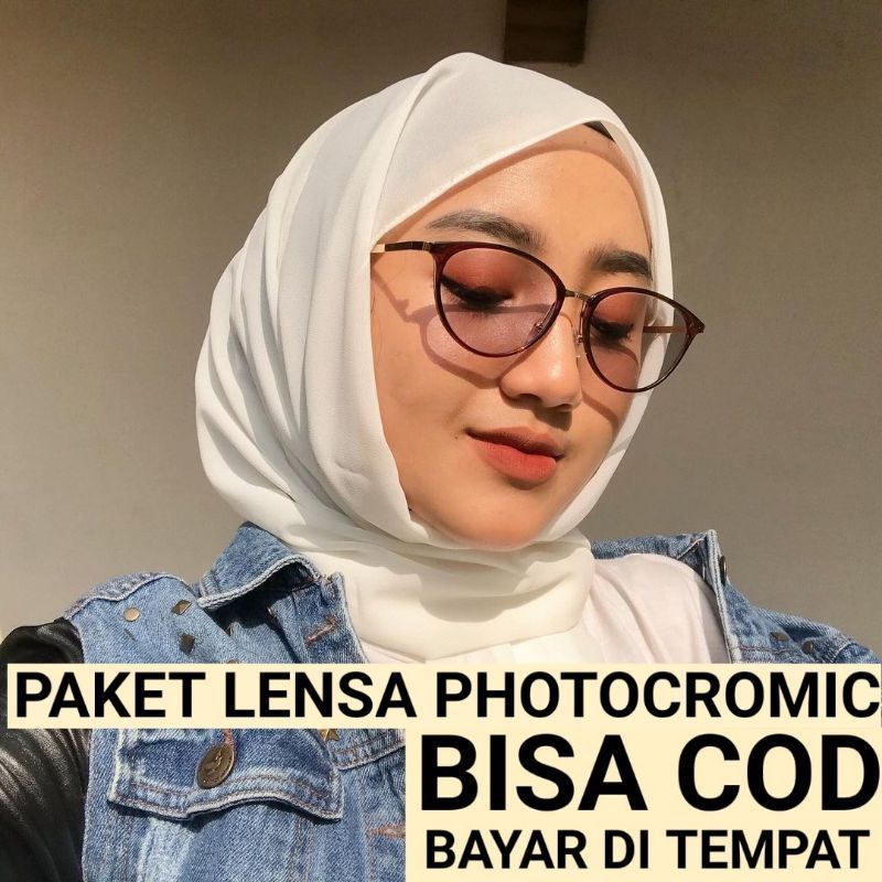 kacamata wanita l paket frame+lensa photocromic | kacamata cat eye | kacamata antiradiasi | kacamata murah | kacamata kekinian frame 1770 | kacamata photocromic