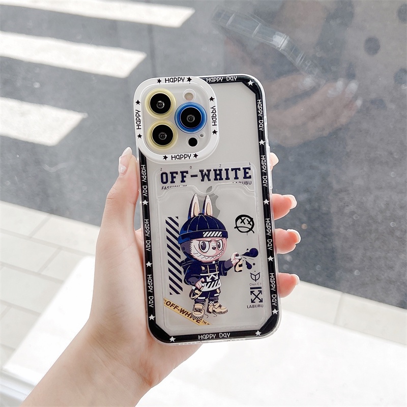 Soft Case Pelindung Lensa Transparan Motif Kartun Graffiti Untuk iPhone 12 13 Pro MAX 11 X XR XS MAX 7 8 Plus