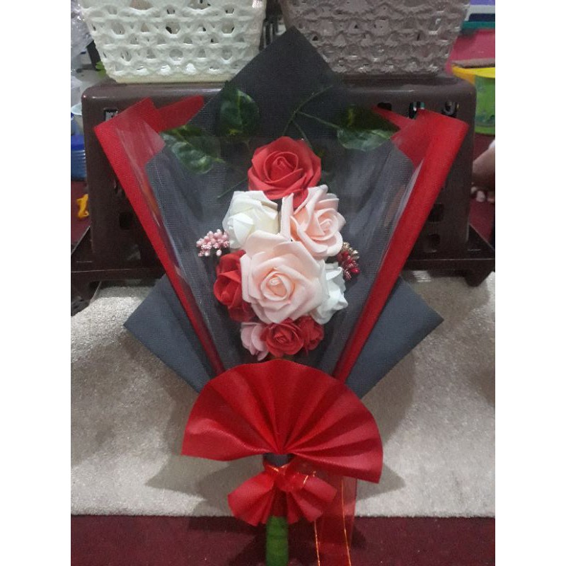 Buket bunga spon, murah meriah n caantik